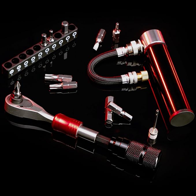 Bike Repair Tool Kit with 10 Magnetic Bits - Alloy Multitool for Bicycle, MTB, Road Cycling - Portable Multifunction Tool Set in One Safety Kit