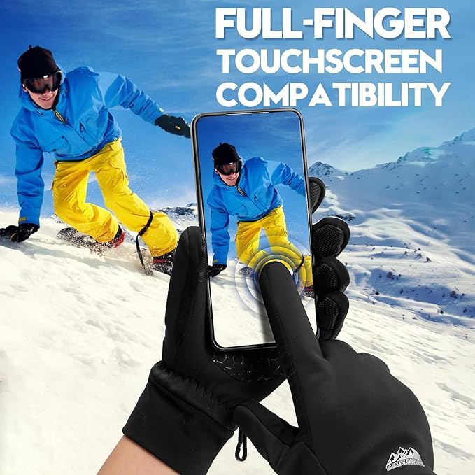 Bruvoalon Winter Gloves for Women & Men, 3M Thermal Insulation, Lycra Fabric, Windproof, Touchscreen, Anti-Slip, Cold Weather