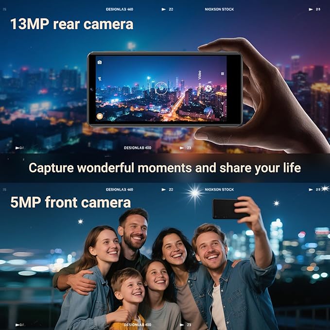 128GB MP3 Player with Bluetooth and WiFi, Android 13.0, 5.5" HD Touchscreen, 13MP Camera, Preloaded Spotify, Pandora, 1TB Expandable & Parental Controls Black