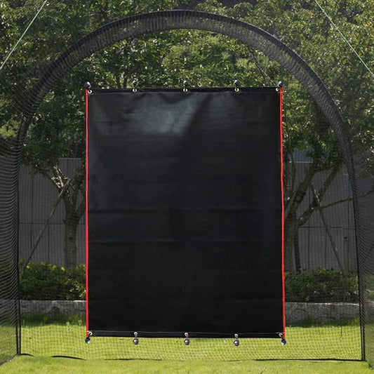 Baseball Batting Cage Backstop with Strike Zone Target - Heavy Duty 4x6/6x8FT PVC Backstop Net for Pitching Practice Backyard Training