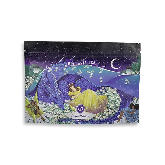 Bellasia Tea Sweet Dreams for Kids Using Real Fruit Pieces - Caffeine Free Herbal Tea Blend with Real Ingredients & Balanced Flavor- Add Loose Leaf Tea to Your Child’s Routine for A Fun & Tasty Drink. 20-25 Cups