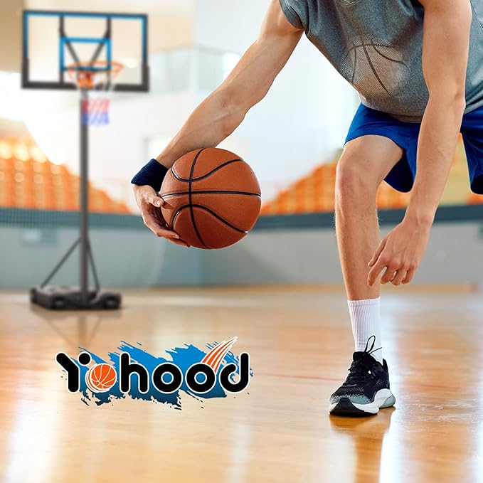 46" 10FT Basketball Hoop Outdoor - Portable Basketball Goal Adjustable Hoops & Goals with Solid Steel Rim & Extra-Large Base for Kids/Youth/Teens/Adults Outdoor