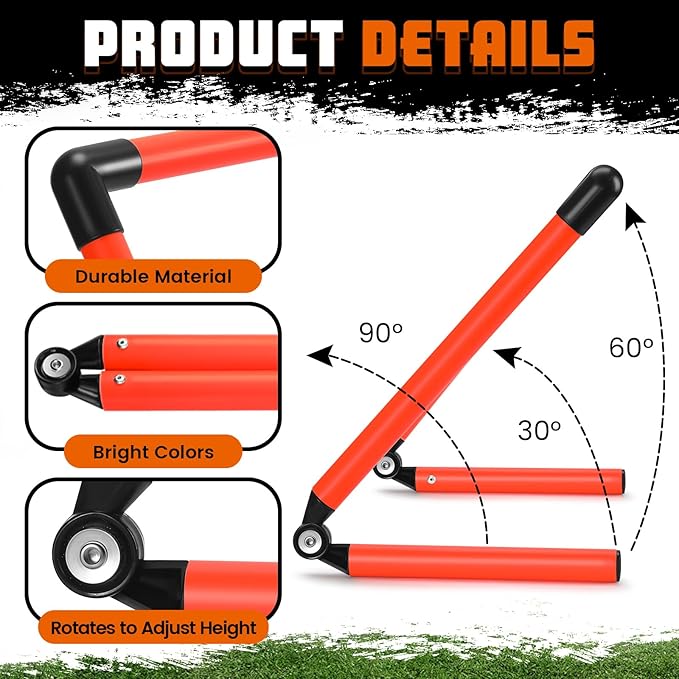 8 Pcs Adjustable Speed Training Hurdles 6" 9" 12" Speed Agility Hurdle Jumping Training Fitness Equipment Plyometric for Athletes Soccer Basketball Track Field