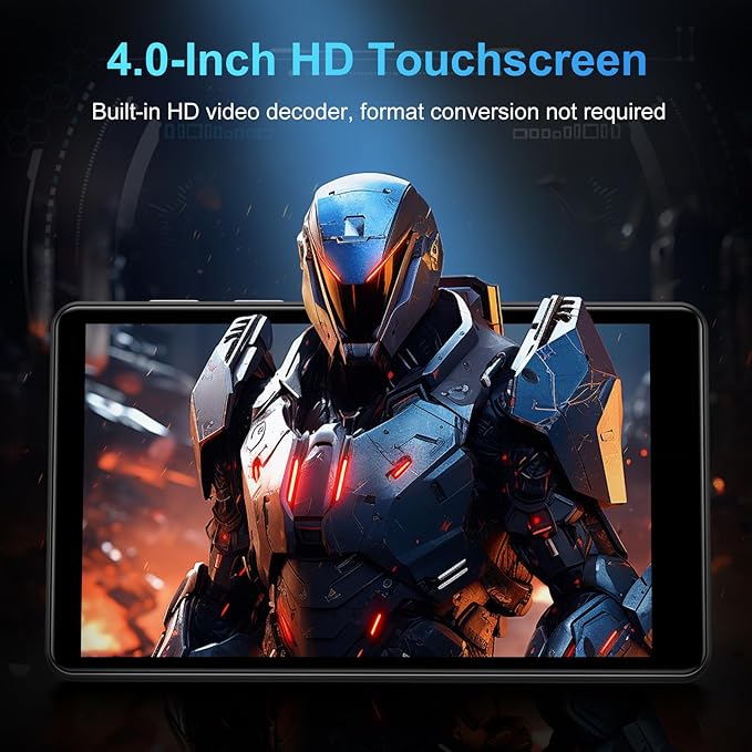 80GB MP3 Player with Bluetooth and WiFi, SWOFY M503Pro Mp3 & Mp4 Music Player with Spotify, Amazon Music, Audible, Browser, 4.0" Touch Screen Android Player with Speaker, FM Radio, Up to 512GB Black