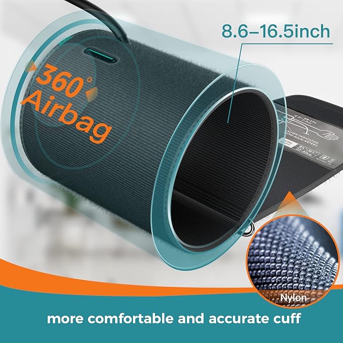 Blood Pressure Monitor Home Use, Blood Pressure Cuff Digital Arm, Blood Pressure Monitor Automatic Cuff 8.7-16.5" Bluetooth App Tracking Irregular Heartbeat Monitoring FSA/HSA Eligible White