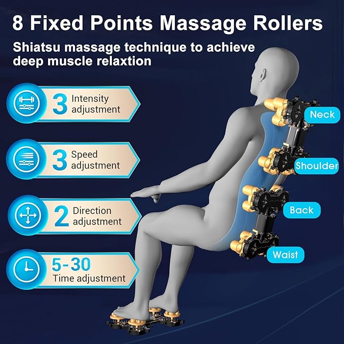 Artist hand Massage Chair Full Body, Zero Gravity Massage Chair Shiatsu Massage Recliner with 5 Auto Modes, Back & Upper Legs Heating, Bluetooth Speakers, Calfrest Extension, Airbags, Foot Rollers
