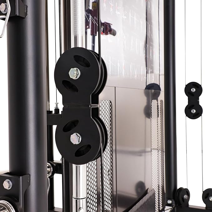 Altas Strength Home Gym Equipment Smith Machine with Pulley System Gym Squat Rack Pull Up Bar Upper Body Strength Training Leg Developer Light Commercial Fitness Equipment Included Accessories 3000Y