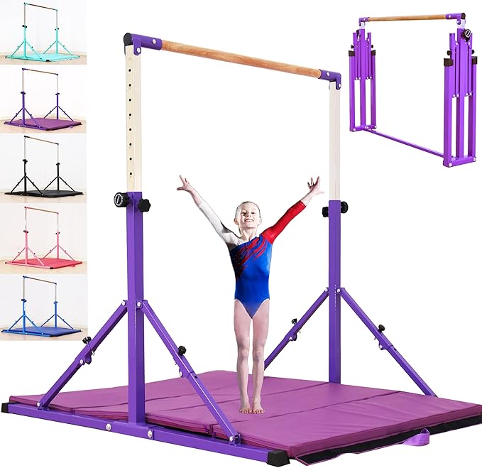4FT/5FT Gymnastic Bar Set Gymnastics Horizontal Bar Gymnastics Kip Bar for Kids Home Use