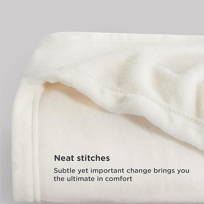 Bedsure Twin XL Fleece Blanket Dorm Bedding - Lightweight Soft Cozy Blankets for Bed, Sofa, Couch, Travel, Camping, Cream, 66"x90"