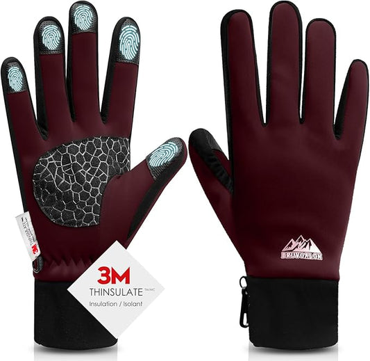 Bruvoalon Winter Gloves for Women & Men, 3M Thermal Insulation, Lycra Fabric, Windproof, Touchscreen, Anti-Slip, Cold Weather