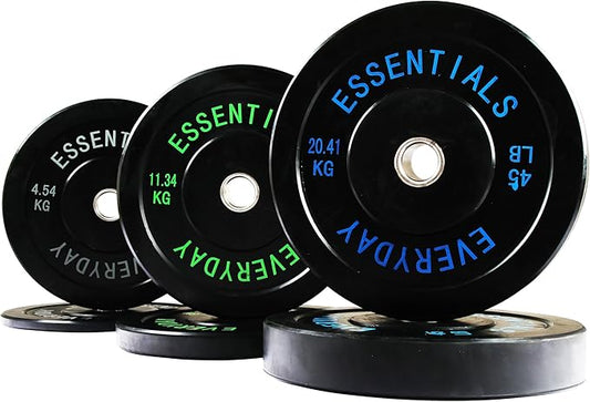 2-Inch Olympic Bumper Plates, Perfect Weight Plates for Weightlifting and Strength Training, Multiple Weights Available
