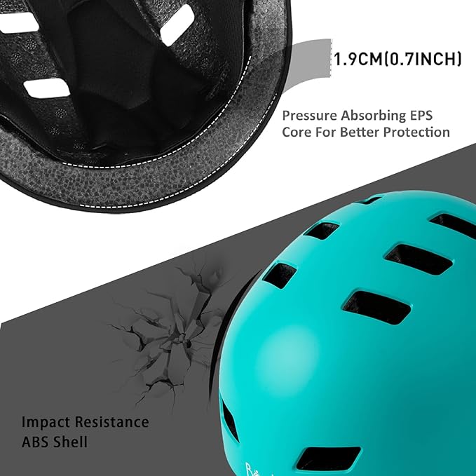 Bike Helmet 3 Sizes for Teenager Kids Youth Adults,Bavilk Skateboard Helmet Adjustable Multi-Sport Bicycle Cycling Scooter Roller Skate Inline Skating Rollerblading for Girls Boys Women Men Teen