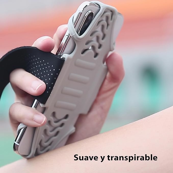 BONE Run Tie, Running Cell Phone Holder, Skin-Friendly & Washable Silicone Sport Armband, Universal Workout Phone Carrier Compatible with Most Smartphone (Luminous - Size L/Arm Size 9.8-15.7")