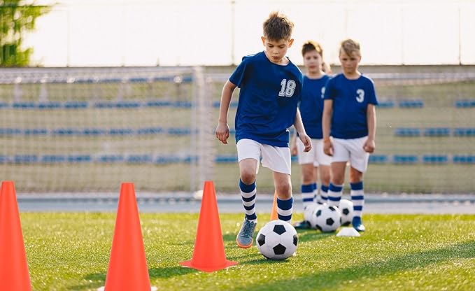 12 Inch Traffic Training Cones, Plastic Safety Parking Cones, Agility Field Marker Cones for Soccer Basketball Football Drills Training, Outdoor Sport Activity & Festive Events - 6 Colors