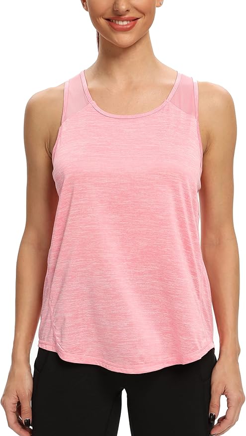 Aeuui Womens Workout Tops for Women Racerback Tank Tops Mesh Yoga Shirts Athletic Running Tank Tops Sleeveless Gym Clothes