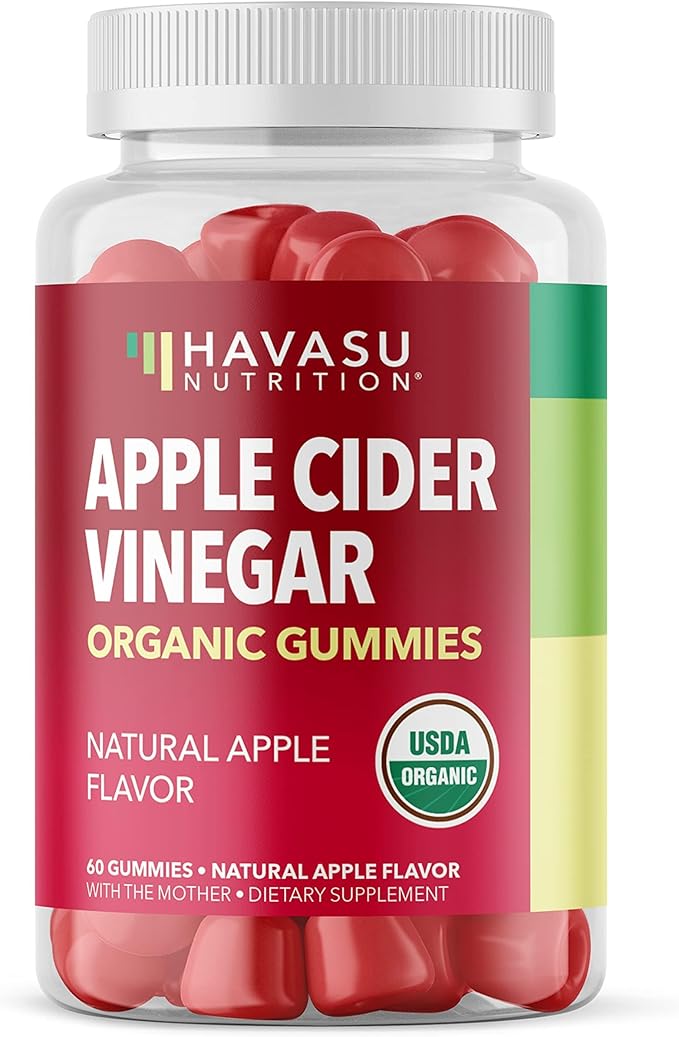 Apple Cider Vinegar Gummies - Organic ACV Vitamins for Digestive Health, Metabolism & Gut Support - 60 Count - Vegan, Non-GMO, Gluten-Free - Delicious Flavor & No Harsh Taste - 1 Month Supply