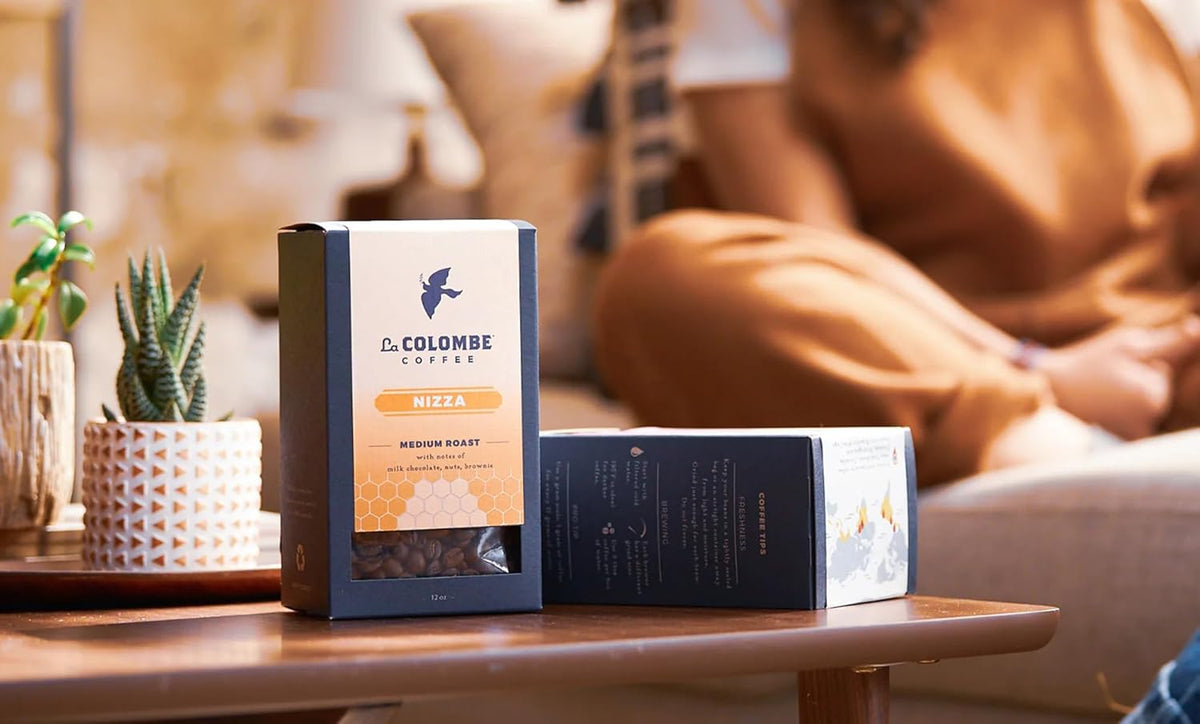 La Colombe Nizza Medium Roast Whole Bean Coffee - Notes of Milk Chocolate, Nuts & Brownie with Honey-Sweet Roasted Nuttiness, 12 Ounce (Pack of 1)