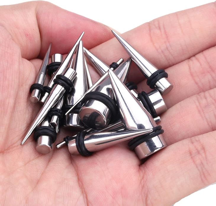 BodyJ4You 37PC Ear Stretching Kit - Beginner Gauges 14G-00G Starter Set - Aftercare Balm Wax - Steel Tapers Single Flare Plugs Screw Fit Tunnels - Women Eyelet Mens Earrings Expander Piercing Jewelry