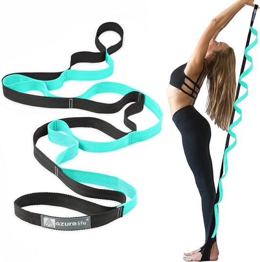 Premium Durable Stretch Straps with Loops, Stretching Strap for Physical Therapy, Multi-Loop Yoga Strap Fitness Exercise Strap for Yoga, Pilates, Dance, Flexibility&Exercise
