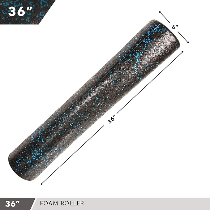 High-Density Round Foam Rollers - 4 Size and 8 Color Options - Massage Rollers for Stretching, Deep Tissue and Myofascial Release