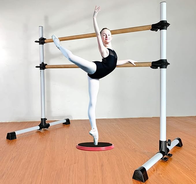 4 Ft Portable Wood Ballet Barre Ballet Bar Dance Barre Freestanding with Carry Bag