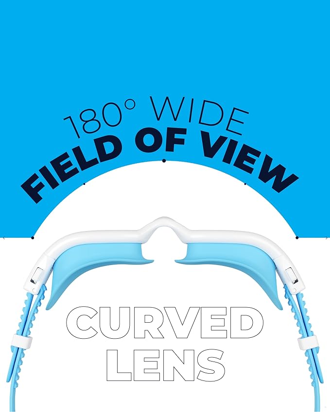 AqtivAqua Swimming Goggles for Kids, MINI-DX Wide View Swim Goggles for Kids Boys Girls, Anti Fog No Leaking