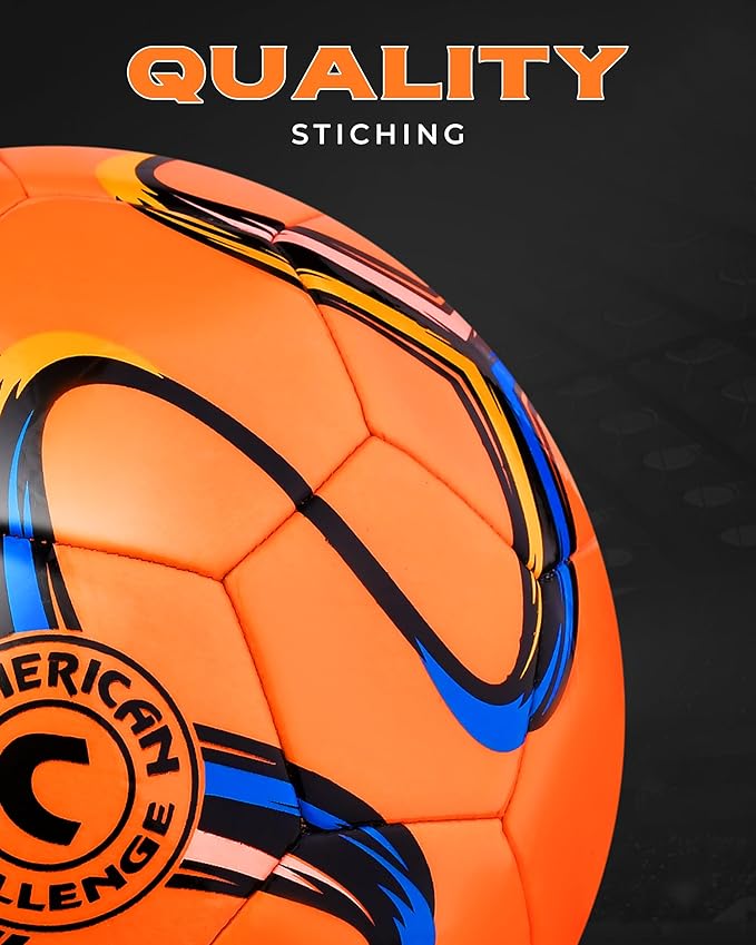 American Challenge Brasilia Soccer Ball – Soccer Ball Size 5, 4, 3 & 2 – for Youth & Adults – Ideal for Practice, Training & Grass Fields