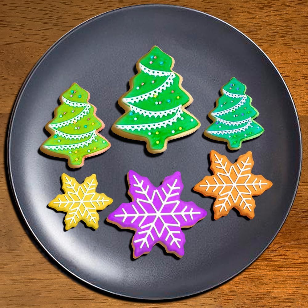 Christmas Cookie Cutter Set - 18 Piece Gingerbread Man, Snowflake, Tree, Heart, Star, Angel Shapes for Holiday Winter Baking