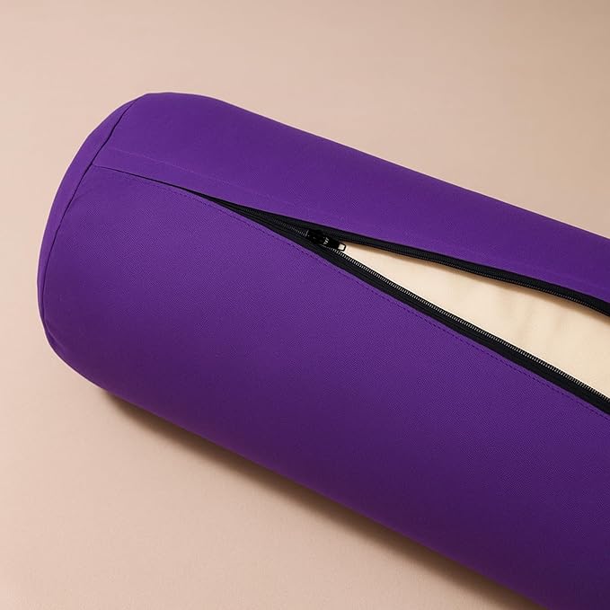 Yogikuti Iyengar Yoga Bolster for Restorative Yoga and Meditation – Lightweight Cotton Support Pillow with Handle for Easy Carry, Versatile for Pose Modification, Balance, Back Relief, and Relaxation