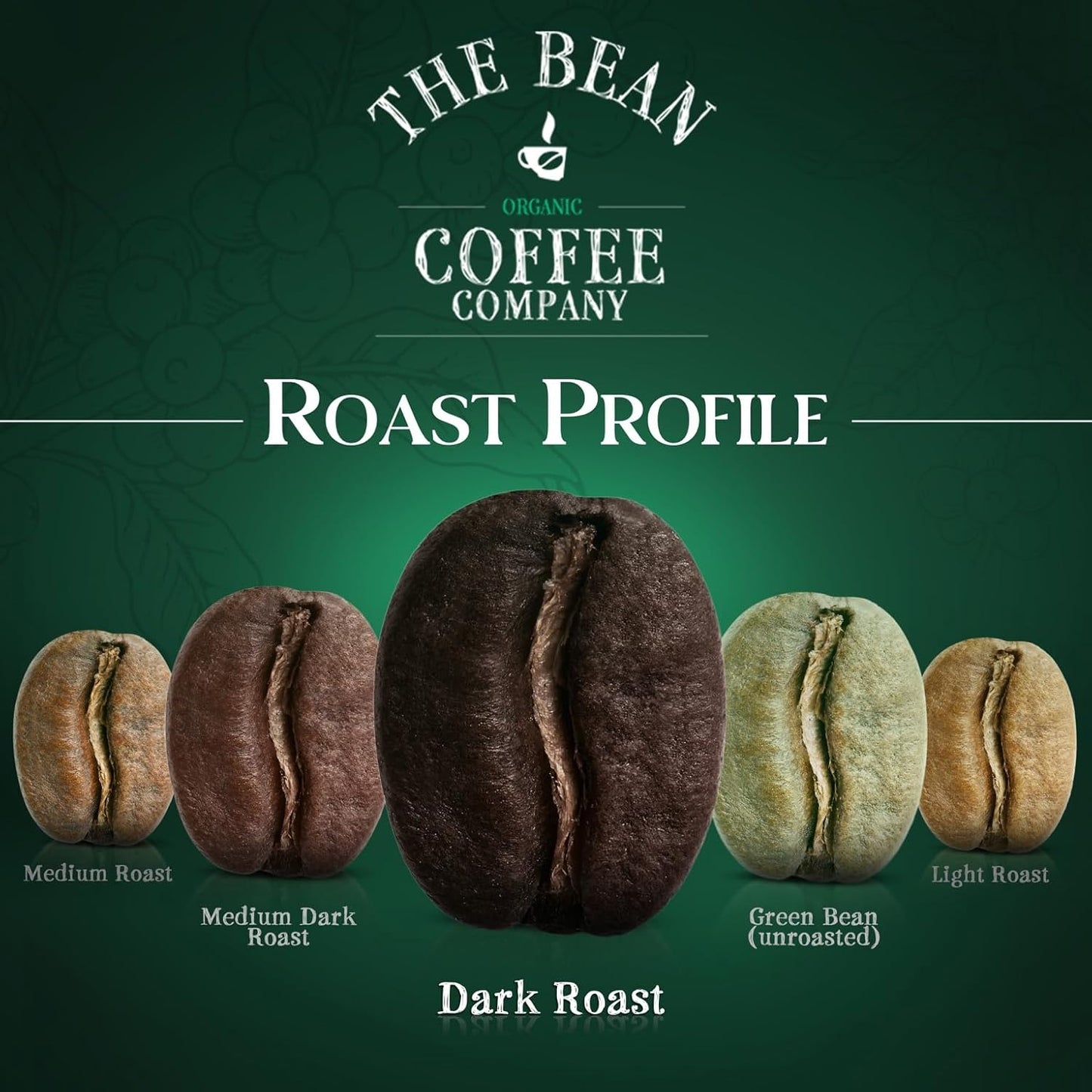 The Bean Organic Coffee Company Christmas Roast, Dark Roast, Whole Bean Coffee, 16-Ounce Bag