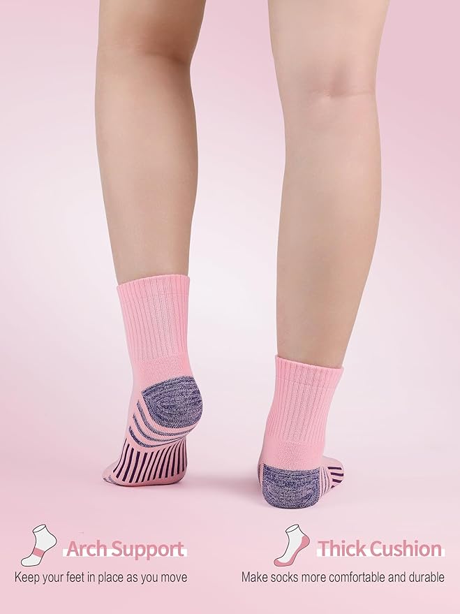 Airacker Athletic Quarter Socks with Cushion Running Ankle Socks for Men Women 6 Pairs