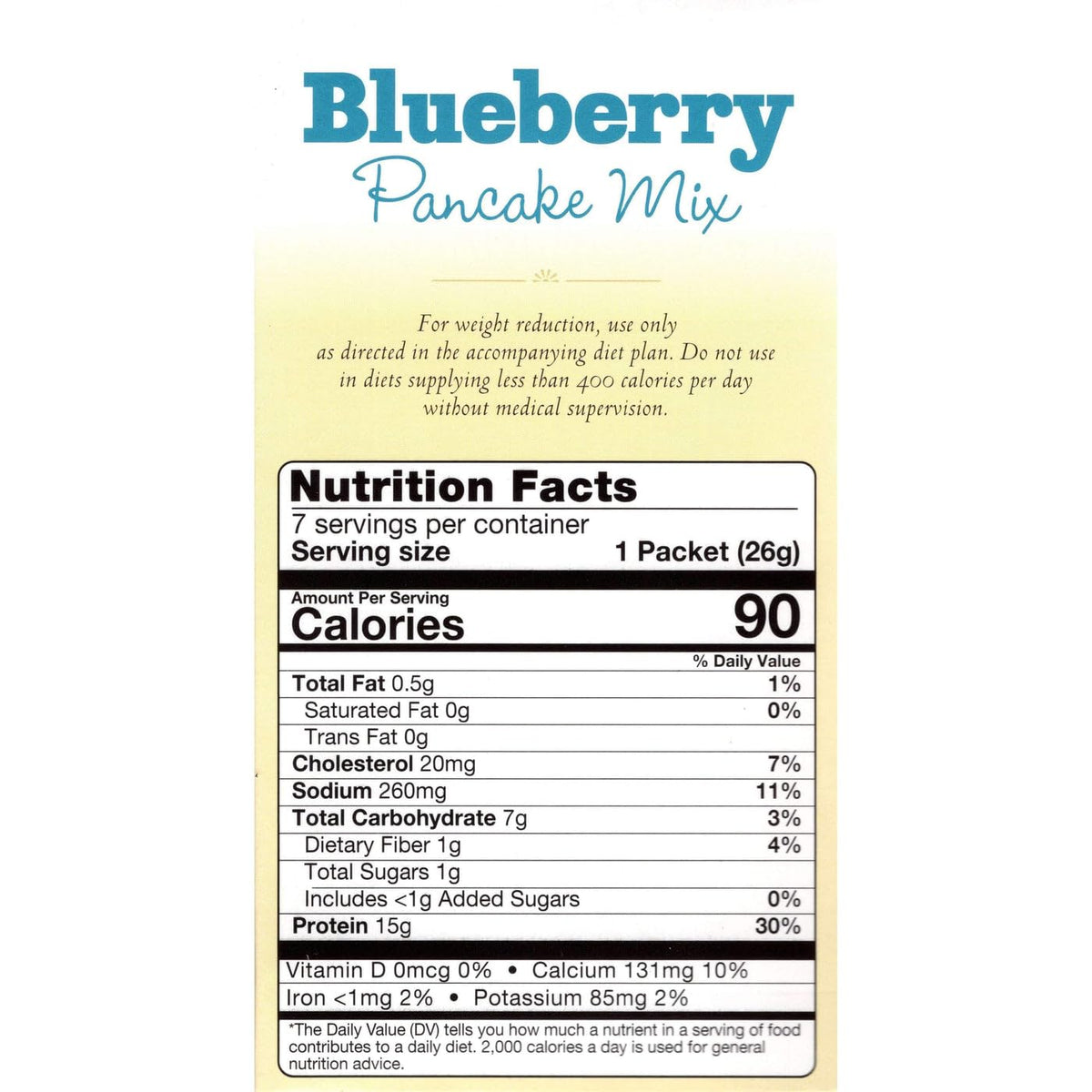 Nutmeg State Nutrition HealthyWise - High Protein Pancake Mix, 15g Protein, Low Carb, Low Calorie, Low Sugar, Healthy Breakfast Meal, KETO Friendly, 7 Servings Per Box (Blueberry, 1 Pack)