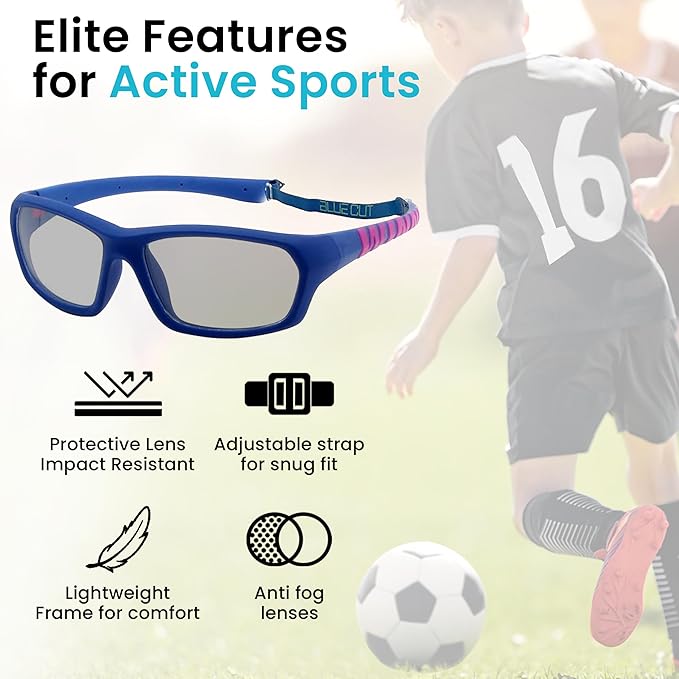 BLUE CUT Sports Protection Goggles, Photochromic Lenses Safety Glasses for Basketball, Pickleball and Outdoor Sports