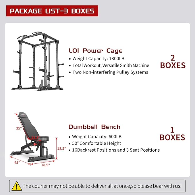 Power Cage,1600lbs Multi-Function Power Rack with Adjustable Cable Crossover System and More Training Attachment, Weight Cage for Home Gym