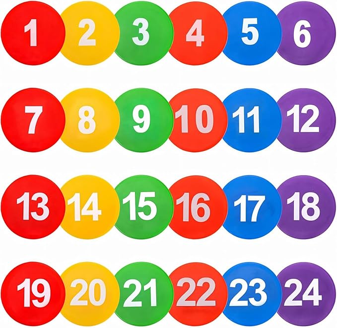 9 Inch Poly Spots, 10/24 PCS Anti-Slip Spot Markers Floor Spots, Waterproof Flat Filed Cones Poly Dots for Agility Drills, Basketball, Football Training, Sport Activities and Exercise