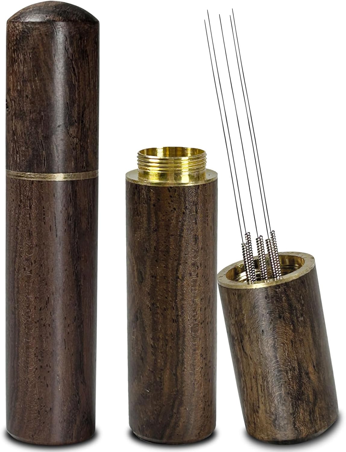 Espresso Stirrer 5 Needles 0.4mm WDT Distribution Tools for Barista, Natural Wood Handle and Stand, Espresso Distribution Tools for Home Kitchen Cafe