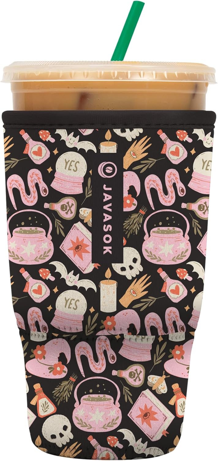 Sok It JavaSok Iced Coffee & Cold Soda Insulated Neoprene Cup Sleeve (Spellbound, Large: 30-32oz)