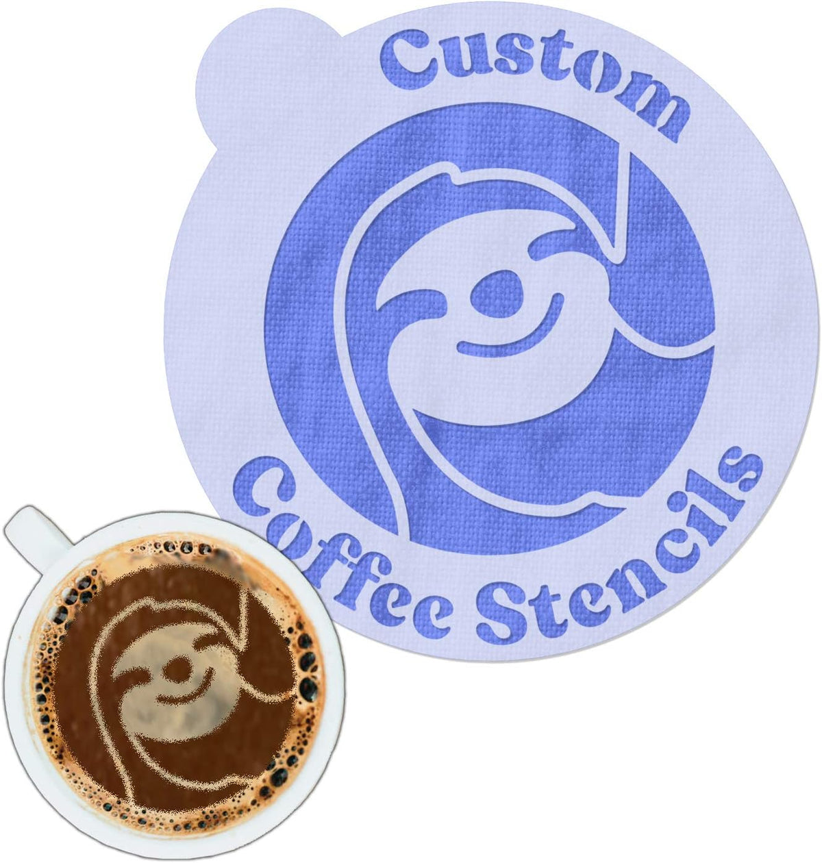 Stencil Stop Custom Coffee Stencil - Customizable for Business Logos, Faces, Images - 14 Mil Mylar Plastic (2.5 x 2.5 inches - 10 Pack)