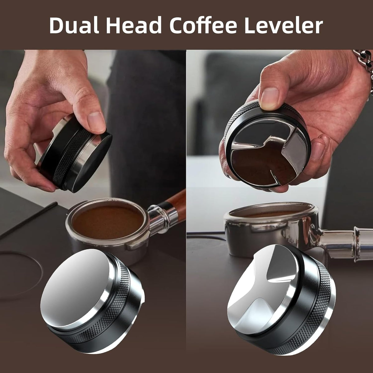 51mm Espresso Distributor Set - Coffee Distributor and Tamper Leveler Fits Portafilter Tamper 51mm - Barista Kit with WDT Tool and Dosing Funnel