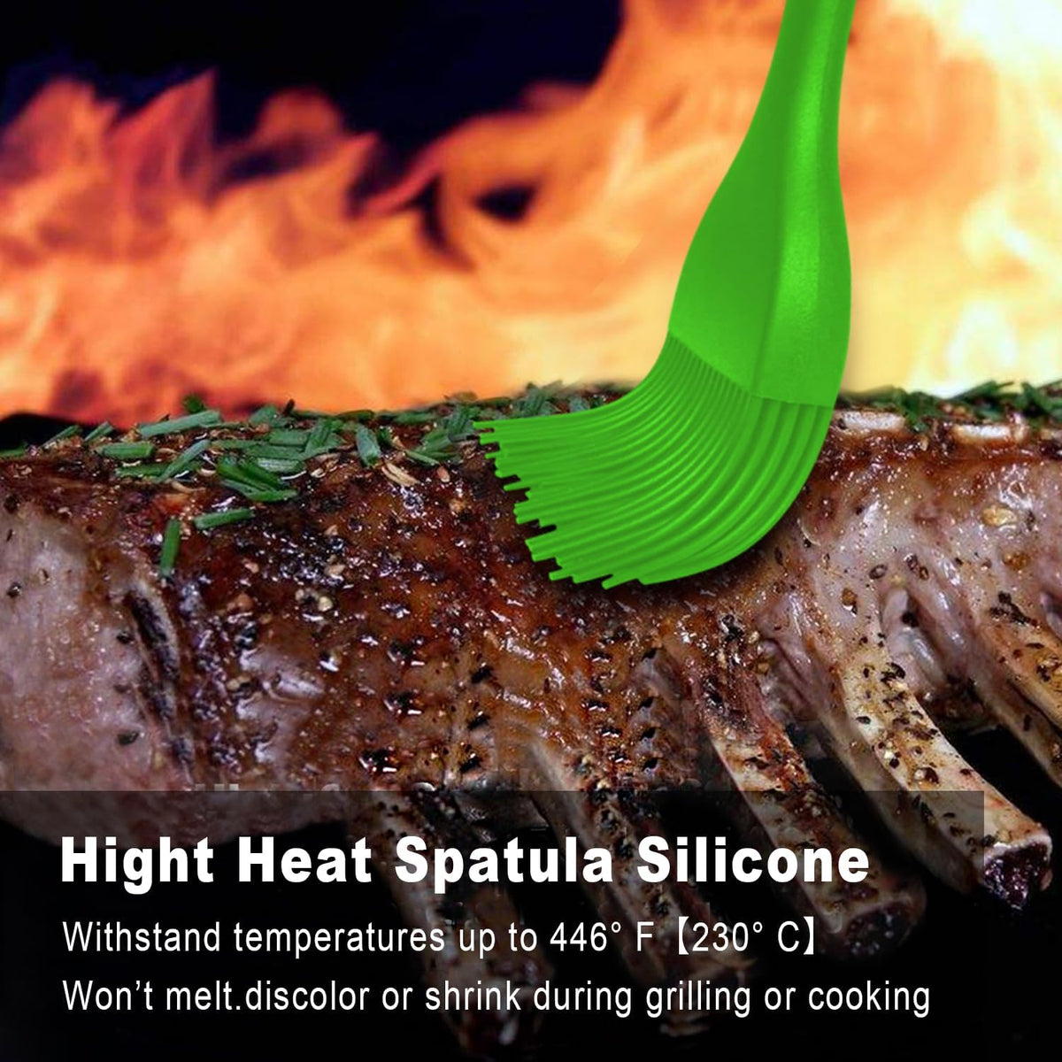 Walfos Silicone Basting Pastry Brush, Heat Resistant Pastry Brush Set, Strong Steel Core and One-Pieces Design, Perfect for BBQ Grill Baking Kitchen Cooking,BPA Free and Dishwasher Safe,2Pcs (green)