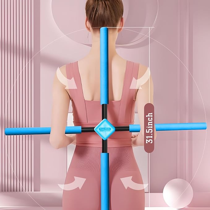 Back Straightener Posture Corrector|Yoga Stick Stretching Tool for Women and Men|Portable Posture Corrector Pole,Stretch Mobility Stick, Physical Workout Exercise Dowel