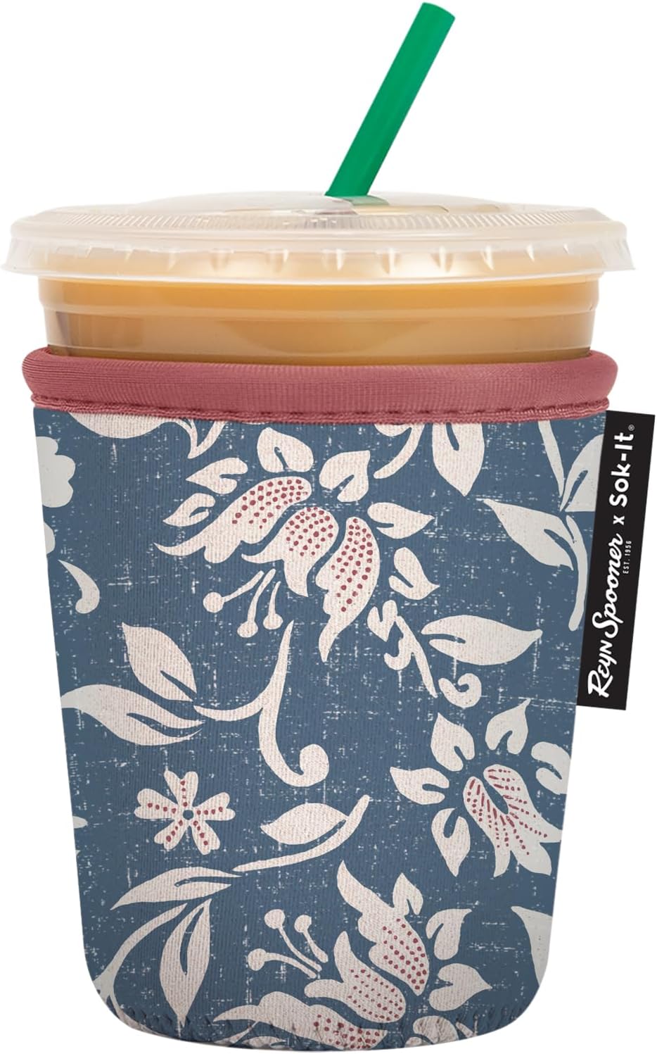 Sok It JavaSok Iced Coffee & Cold Soda Insulated Neoprene Cup Sleeve (Reyn Spooner Kia Orana, Small: 16-20oz)