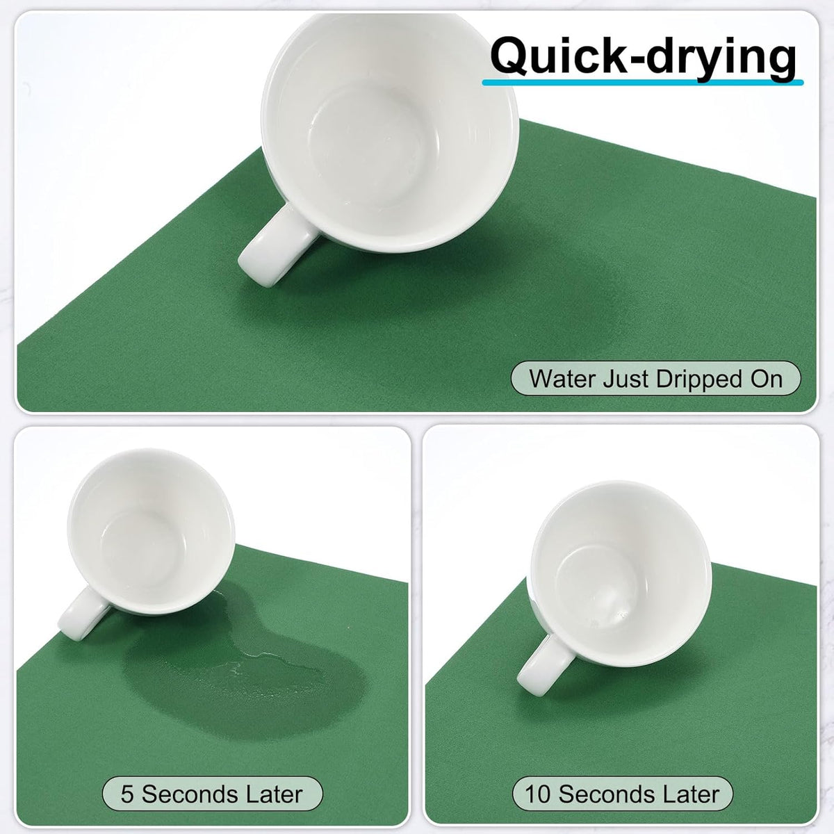 uxcell Silicone Mats for Kitchen Counter, 35.4" x 23.6" Non-Slip Countertop Protector Mat Heat Resistant Coffee Mat Waterproof Table Placemat, Dark Green