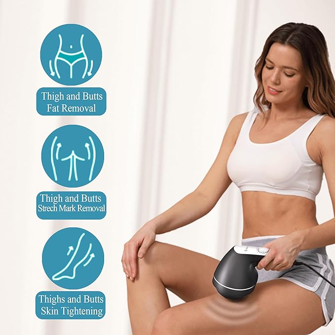 Body Sculpting Machine, Handheld Cellulite Massager, Body Shaper for Women,Lymphatic Drainage Massage for Stomach Belly Thighs Arm Butts with 8 Massage Heads Attachment 2 Mesh Covers