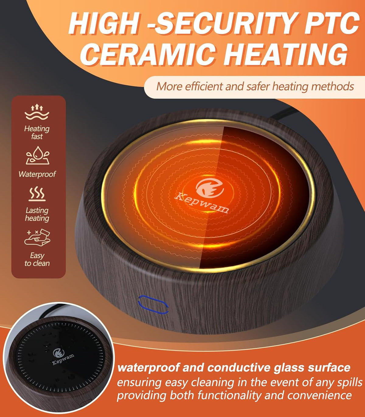 Mug Warmer - 25W Coffee Warmer for Desk Auto Shut Off, 3-Level Temp with Indicator Lights, Smart Candle Warmer Plate, Cup Warmer Heated Coaster for Coffee, Milk, Tea, Safely Use for Office/Home