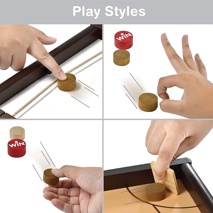 Big Shooz n TOZZ : Wooden Multi Tabletop Indoor Portable Board Games for Kids and Family