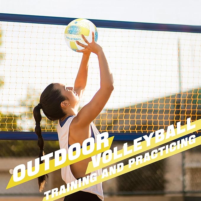 Beach/Water/Sand Volleyballs, Outdoor/Indoor Official Size, Soft Touch Volleyball for Beginners, Cute Volley Ball for Girls/Kids/Youth, Ideal Gifts with Pump for Backyard, Pool, Middle School