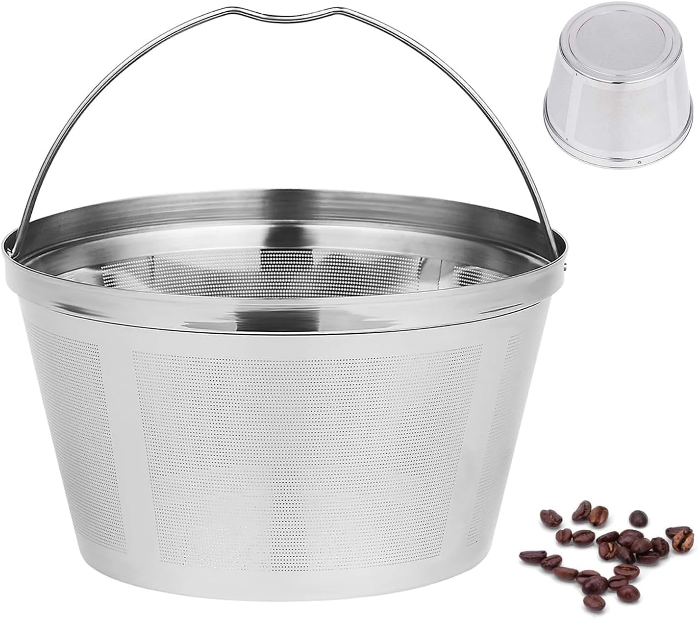 Basket Style permanent Coffee Filter fits for mr coffee Cuisinart Coffee Makers and Brewers Reusable stainless steel Basket style Coffee Filter