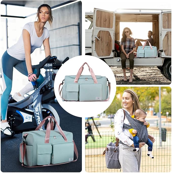 FIORETTO Women's Gym Duffle Bag with Shoes Compartment, 37L Capacity, Ideal for Travel, Gym, Sports, Duffel, Weekender