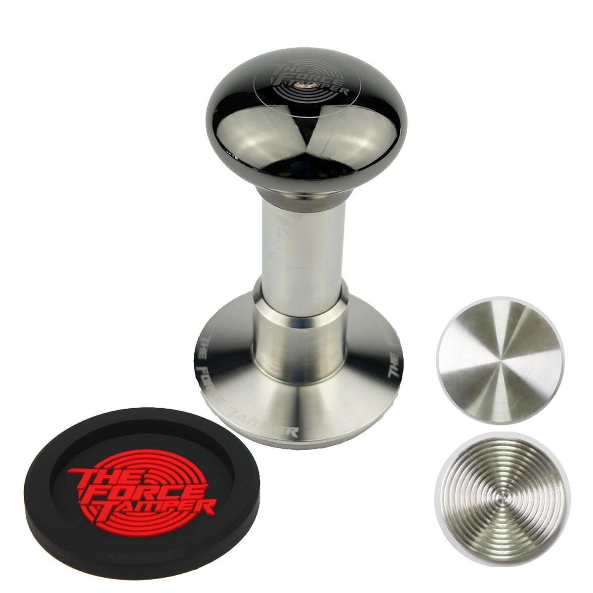 The Force Tamper Automatic Impact Adjustable Constant Pressure and Autoleveling Coffee Tamper Black Mirror Jellyfish AL Handle Set Pro (Extend Set, 54.00mm)